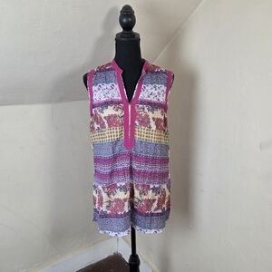 Unique Spectrum Multicolor Sparkling  Tunic Top Size L